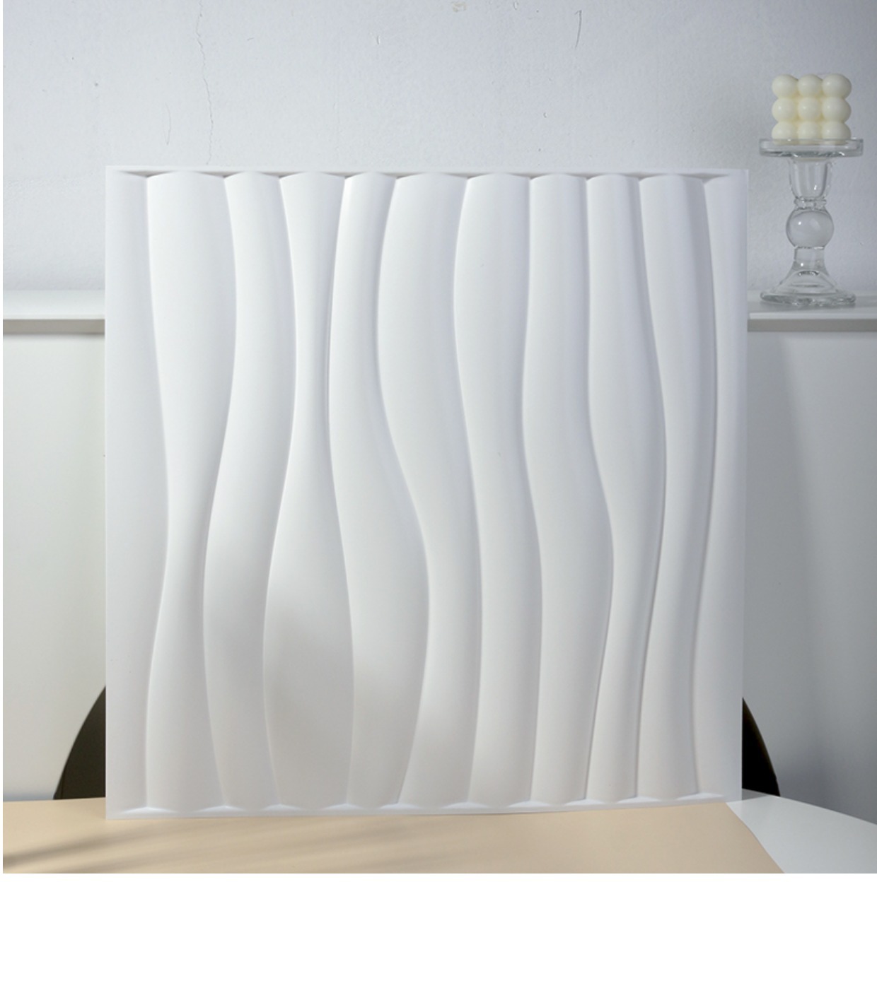 3D wall panel立体浮雕背景墙板贴客厅餐厅办公室民宿酒店KTV展厅遮丑墙壁PVC板跨境3D墙板绿生新材料详情27