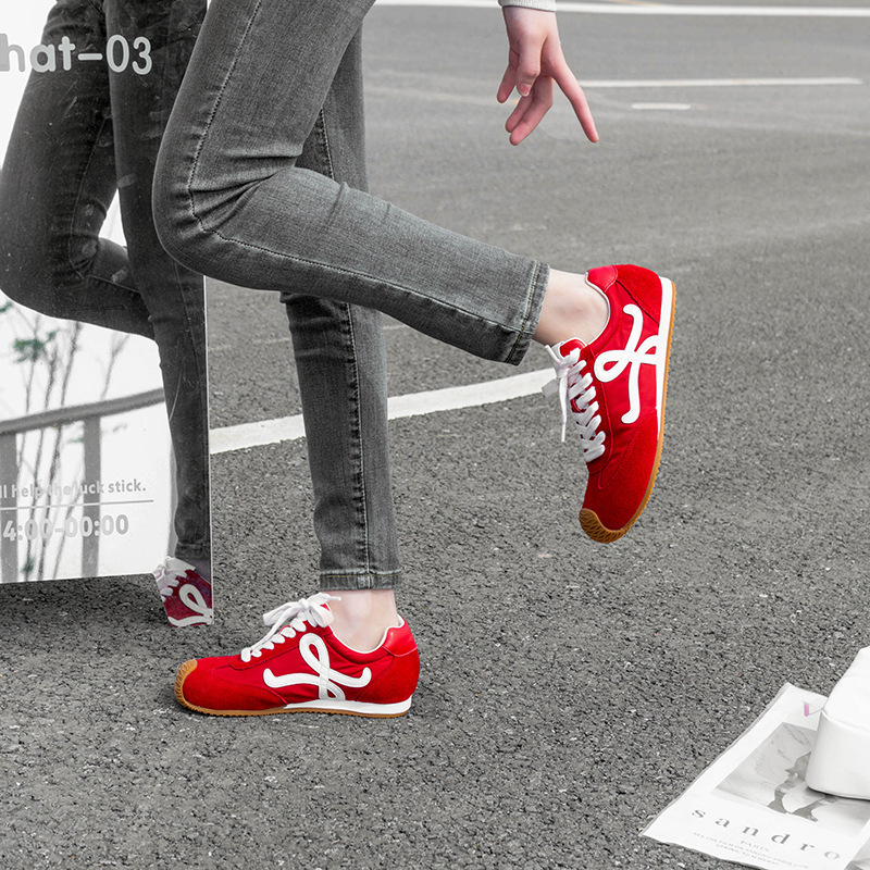 苏茵茵7cm内增高版~复古小歪头鸳鸯鞋带休闲鞋德训鞋女阿甘小白鞋详情41