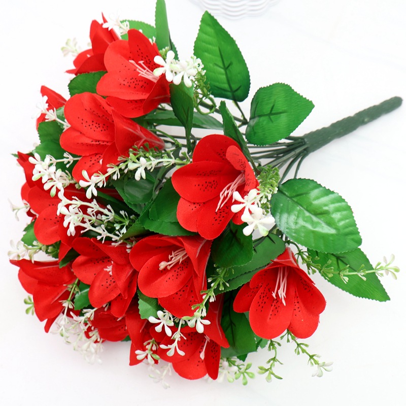 跨境代发仿真花盆栽新娘百合手捧花束葫芦花瓶套装舞蹈道具摆放花详情31