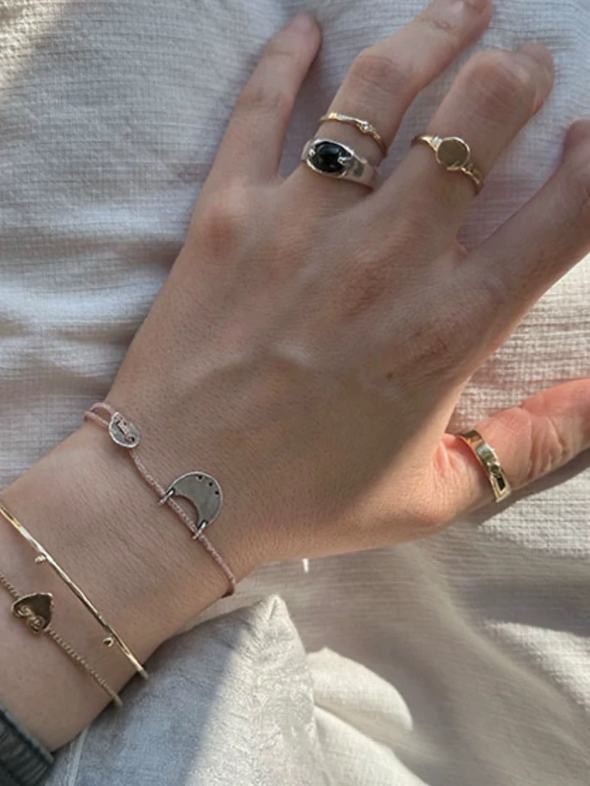 MA*家烧银红玛瑙戒指 冬季搭配简约复古做旧工艺镶嵌黑玛瑙戒指详情8