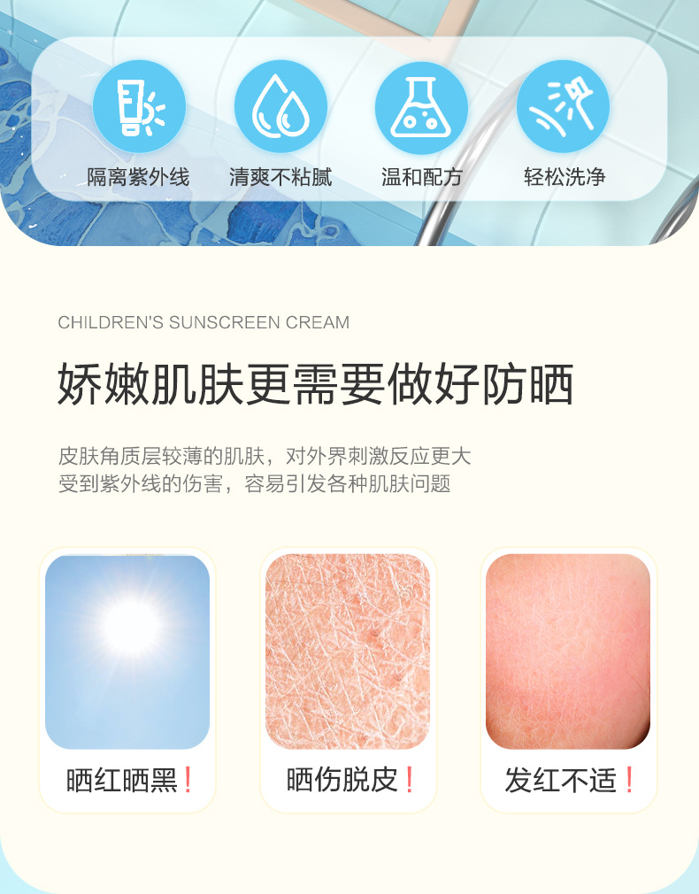 小浣熊防晒霜正品夏季温和不刺激SPF18清爽随身防晒身体乳详情2