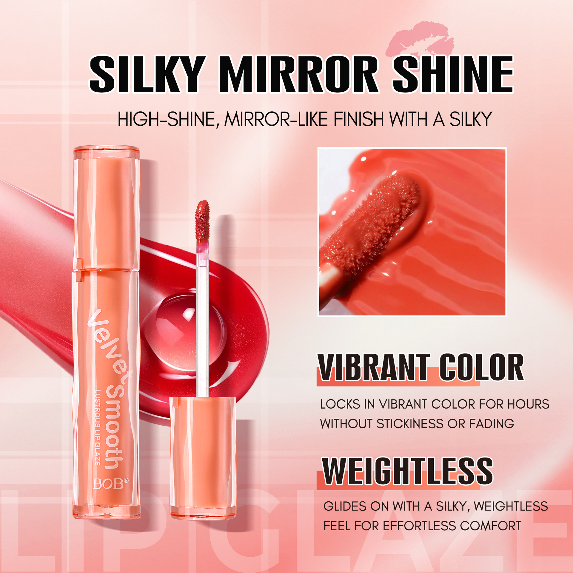 Cross-border bob Bai Mei Water-like Lip Gloss pic 3