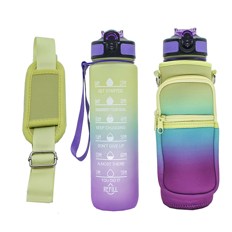 Wholesale SBR diving material outdoor sports water bottle cup covers, hand-held shoulder strap portable thermos flask protective covers from the manufacturer pic 33
