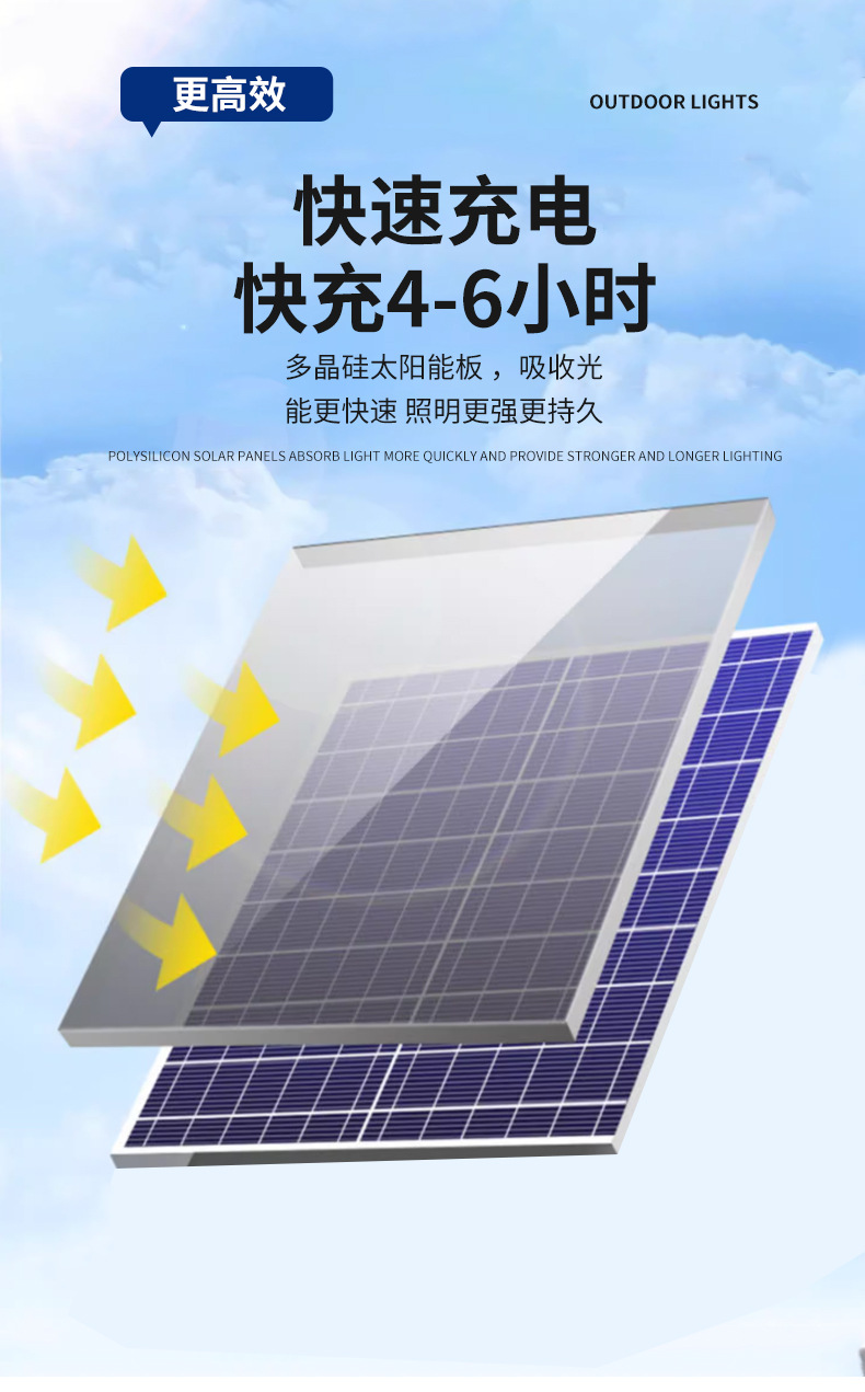 一体化太阳能路灯庭院灯户外雷达感应铝材路灯头东南亚风格详情15
