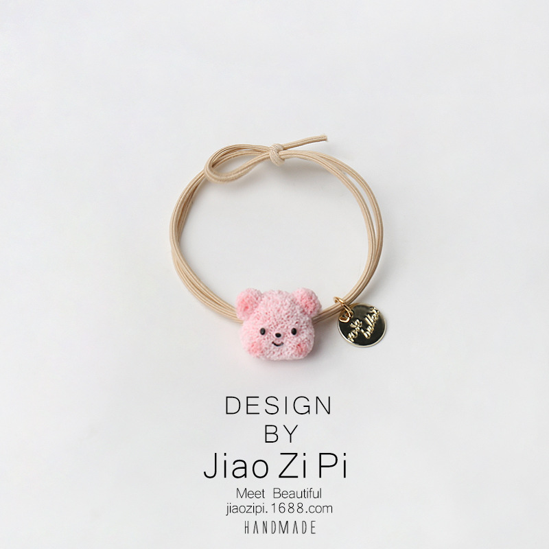 Simple and cute puppy hair tie, animal girlish heart, high ponytail, hair band, sweet hair band, cartoon hair tie and hair accessory pic 10