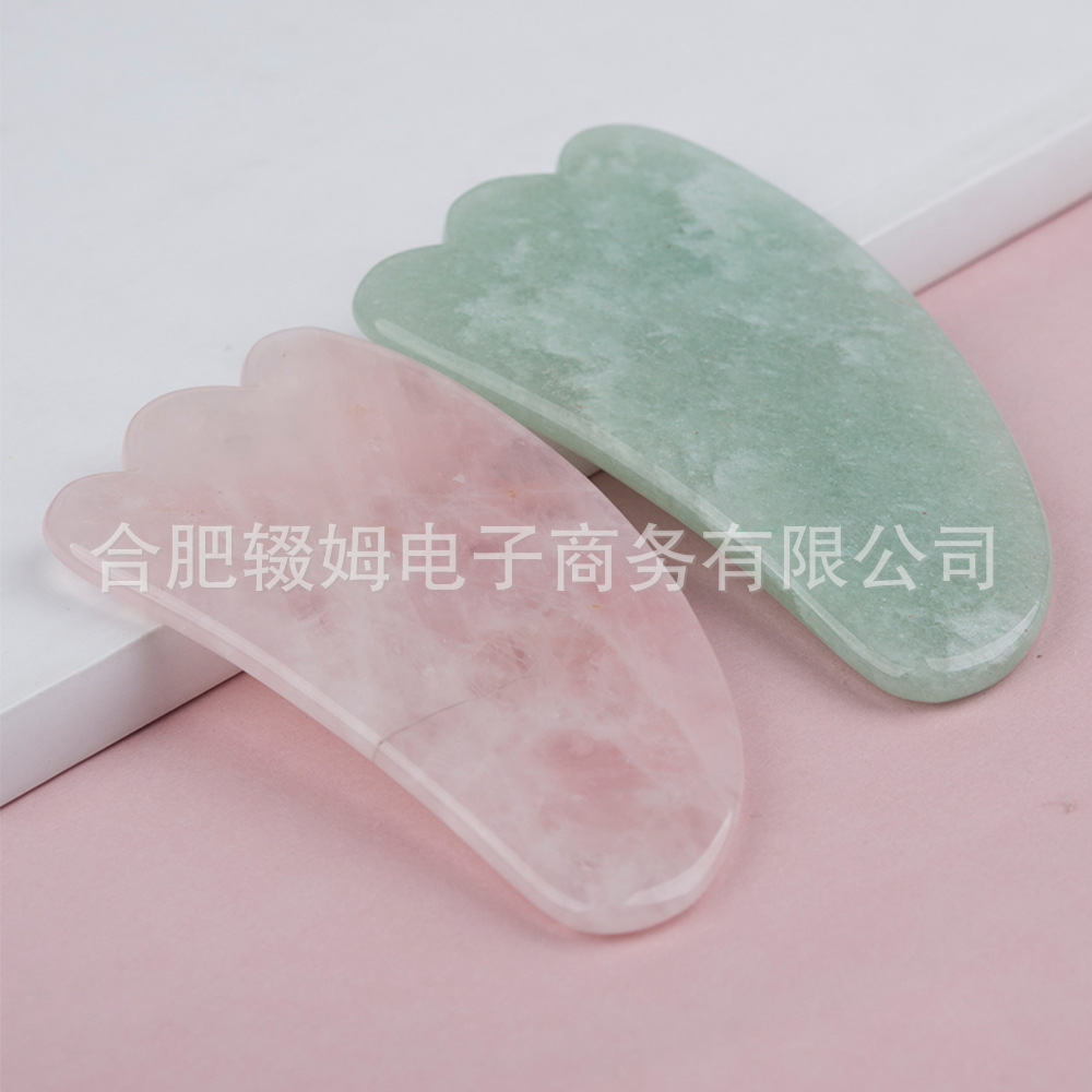 粉晶玉石厂家刮痧板粉水晶绿东陵面部脸部美容刮痧颈椎腿部全身详情21