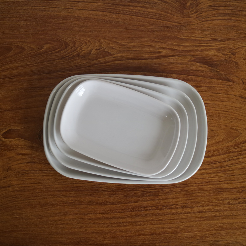 White melamine thickened oval plates, den-shaped plates, barbecue plates, stir-frying plates, snack plates, roast meat plates, in stock, factory wholesale pic 10