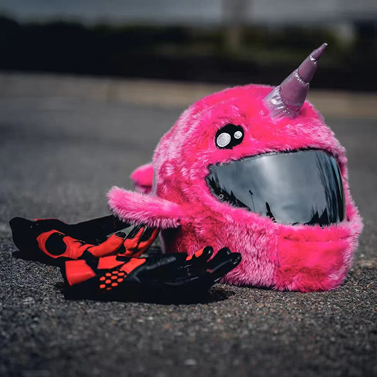 Cycling warm mask, cartoon cute animal, funny helmet protection cover, street blast, personalized plush helmet cover to block the wind pic 9