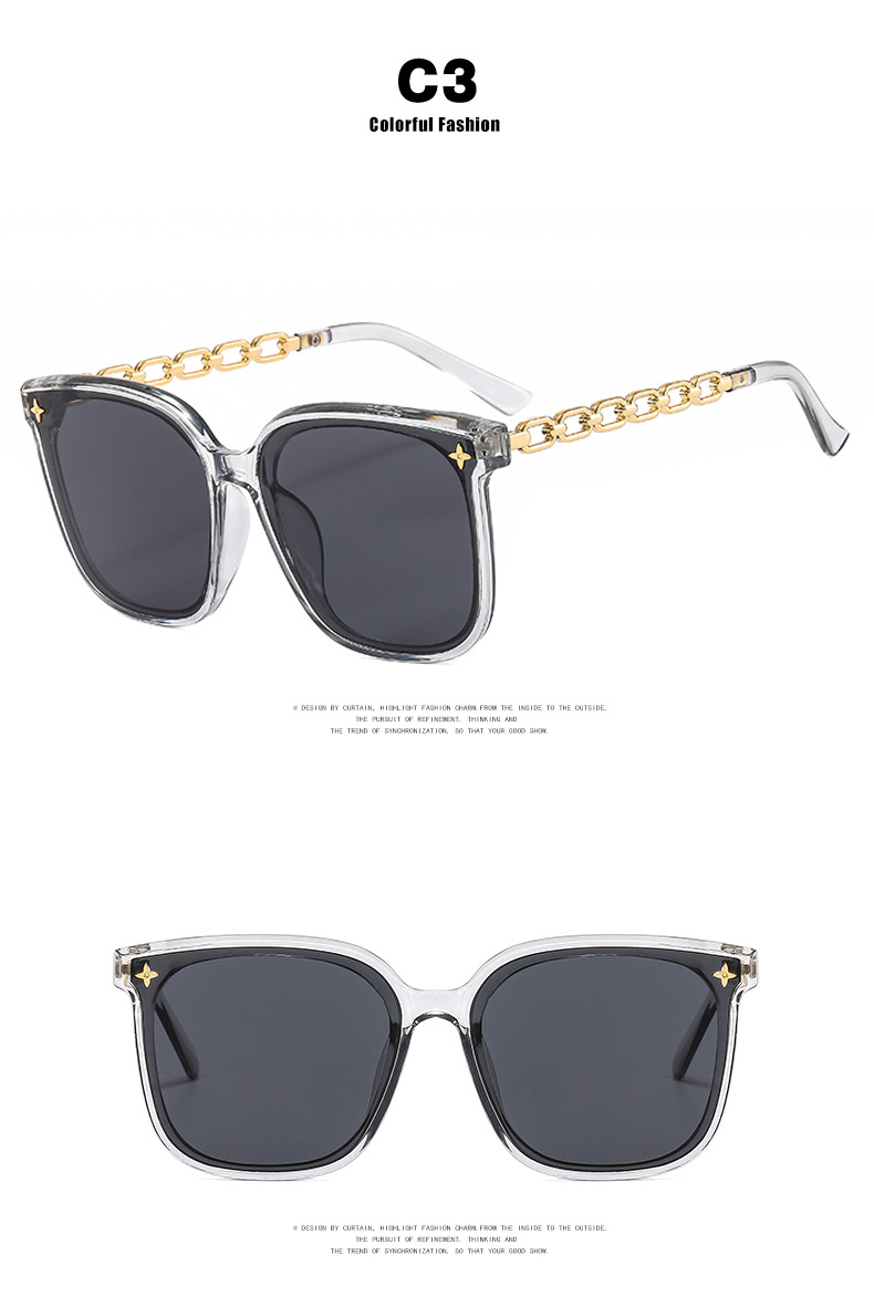 2022 New style sunglasses for women, high-end Instagram-popular sun protection sunglasses, large frame round face slimming glasses for men pic 11