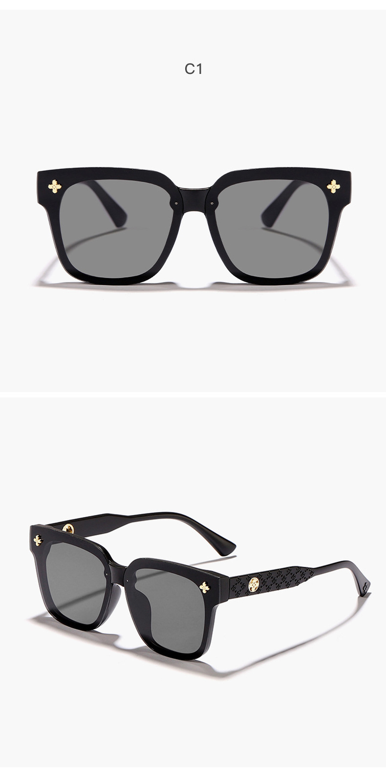 跨境墨镜女夏防紫外线太阳眼镜男士2024潮流新款时尚圆脸网红眼镜详情8