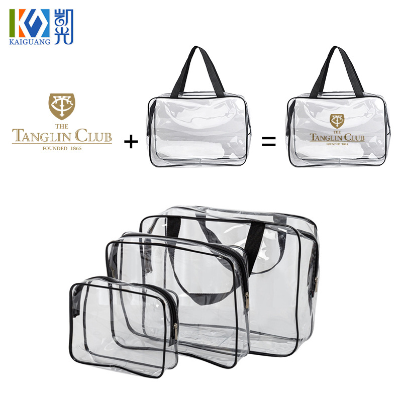 PVC三件套透明防水化妆包三件套可印刷logo 洗漱用品收纳包收纳袋详情2