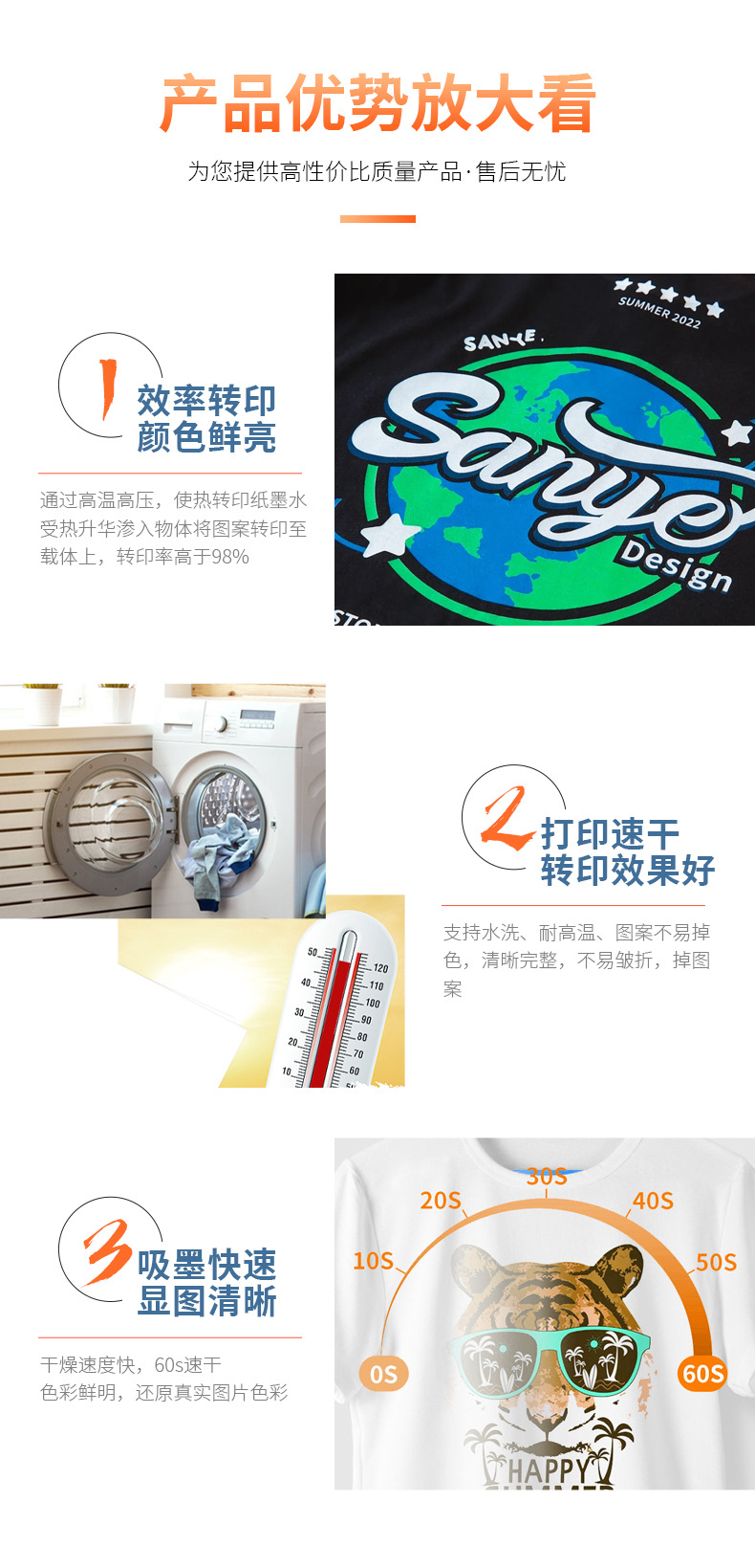 Heat sublimation transfer paper long roll 29g supply paper heat sublimation transfer paper Digital printing paper Ceramic printing paper pic 5