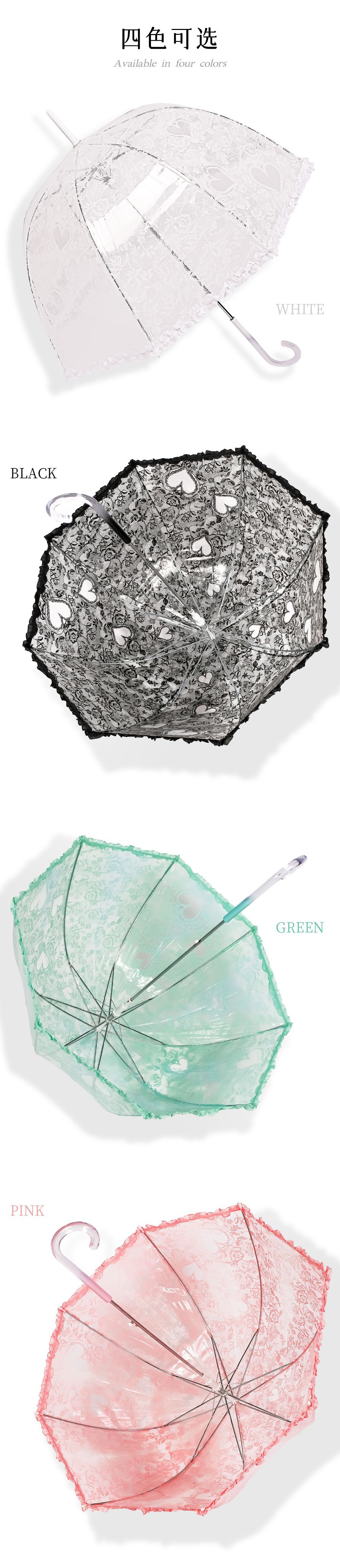 RST European-style umbrellas, festival wedding lace edge umbrellas, plastic transparent birdcage umbrellas pic 9