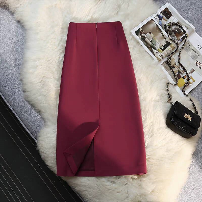 西装半身裙女中长款直筒裙垂坠感夏季2025小个子通勤风开叉包臀裙详情41