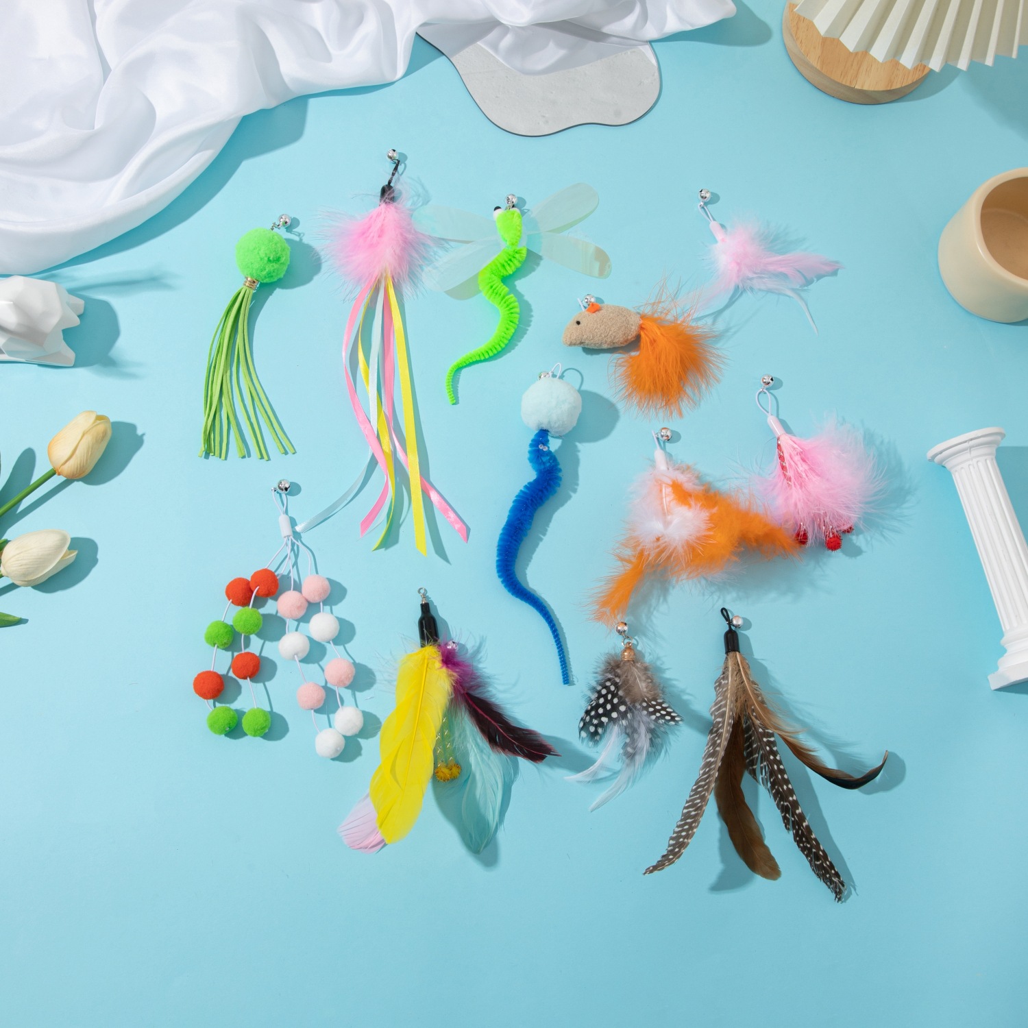 汇总27款逗猫棒替换头带铃铛耐玩不易破猫咪自嗨解闷玩具工厂直供详情21