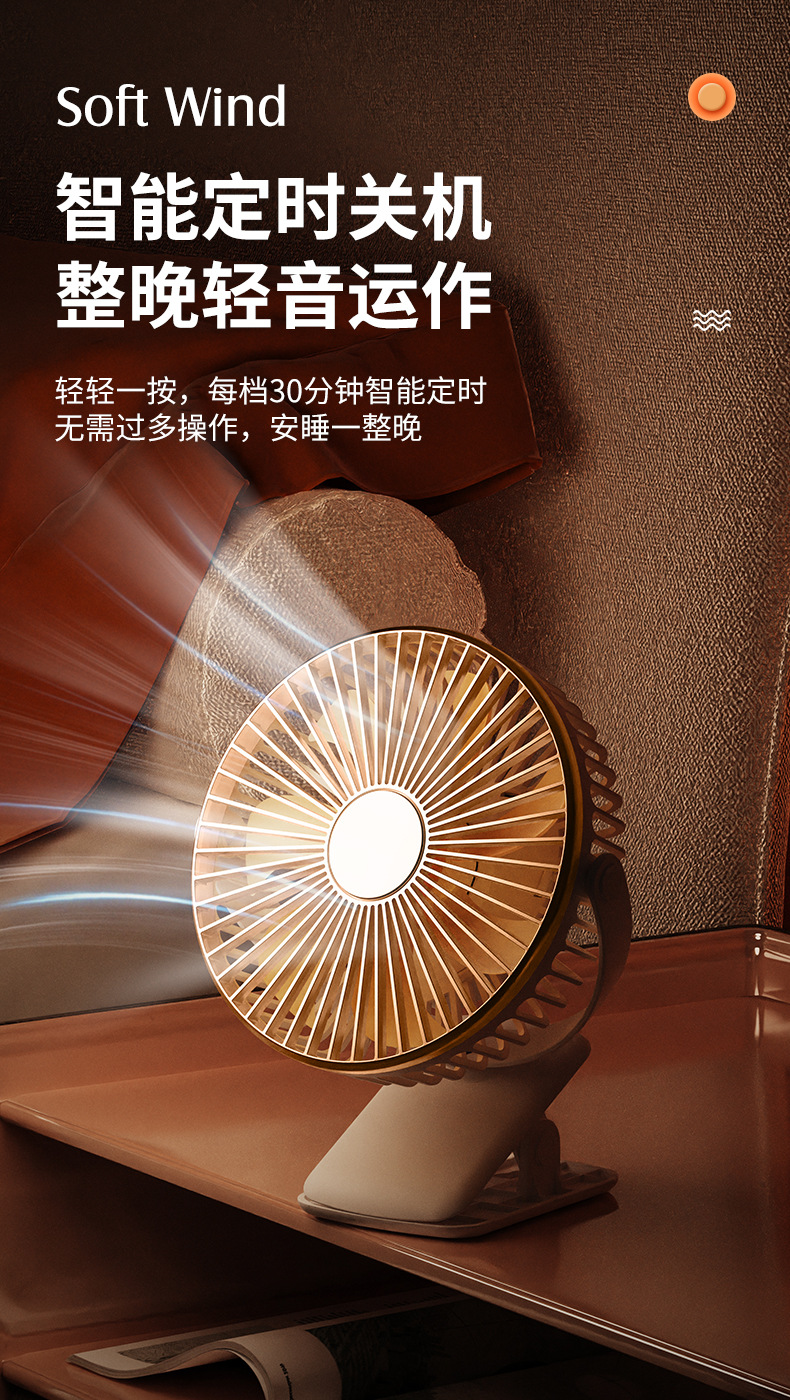 2023 New USB Aroma diffuser with Timed clip fan for student dormitories, portable office fan for student dormitories pic 12