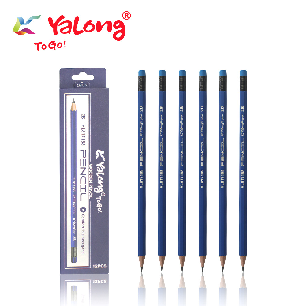 Cross-border exclusive high-quality softened wood 2B pencils, 12 pieces per box standard sketch pencil set pic 4