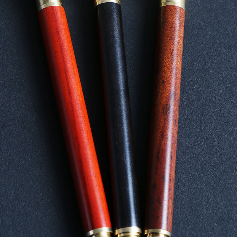 Wooden business pearl signature pen, brass solid wood pen clip, gel pen, LOGO printed, laser customized signature pen pic 7