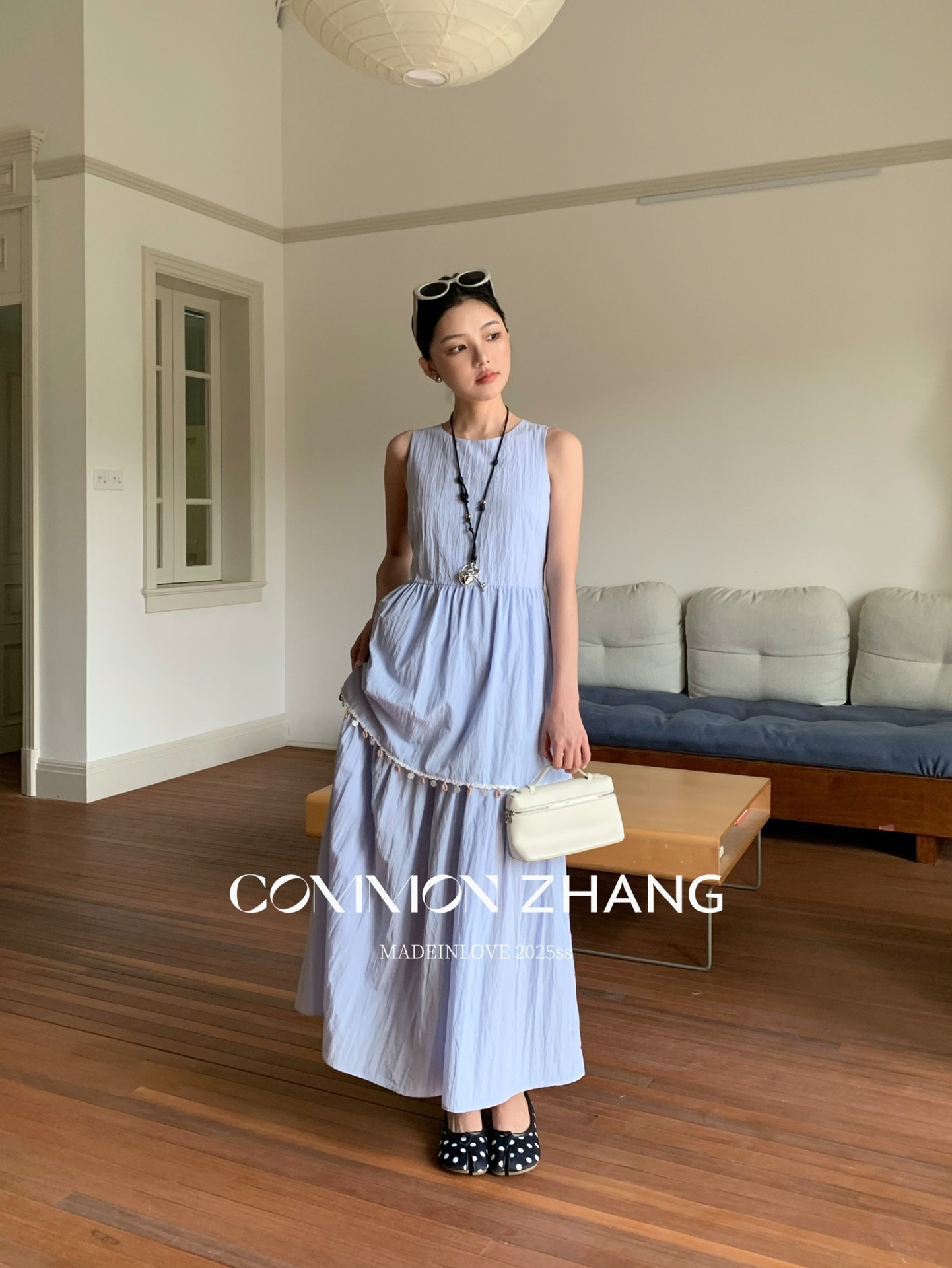 CZ ZHANG Summer Korean version anti-aging button patchwork round-neck sleeveless vest dress B26797 pic 24
