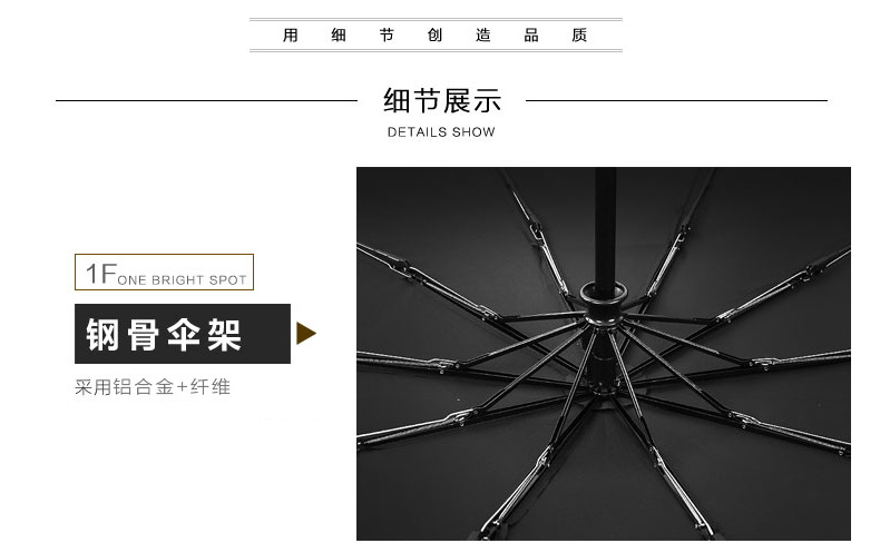 三折全自动晴雨伞折叠伞男商务伞复古绅士雨伞定雨伞logo广告伞详情30