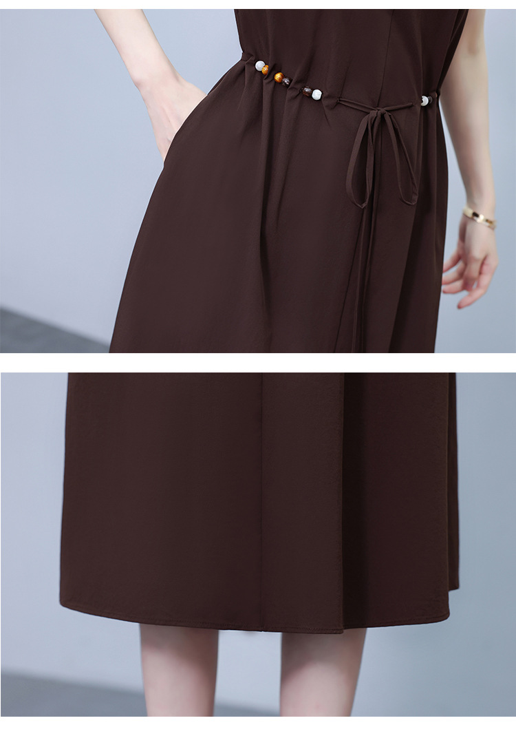 爆款高端欧版宽松法式连衣裙2025夏季新款气质收腰显瘦中长款裙子详情42