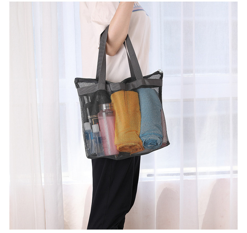 Wholesale of hand-held mesh beach bags, makeup, travel storage, toiletry bags, mesh portable swimming bath bags and beach bags pic 28