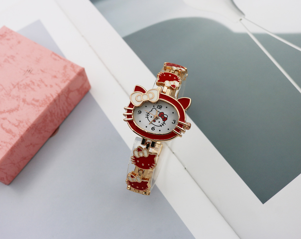 时尚KT猫卡通手表女学生手表儿童可爱手表手链表现货批发厂家热销详情9