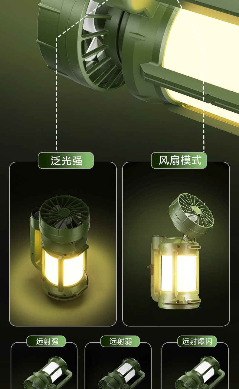 充电风扇马灯帐蓬多功能户外露营太阳能应急灯应急帐篷手电筒详情13