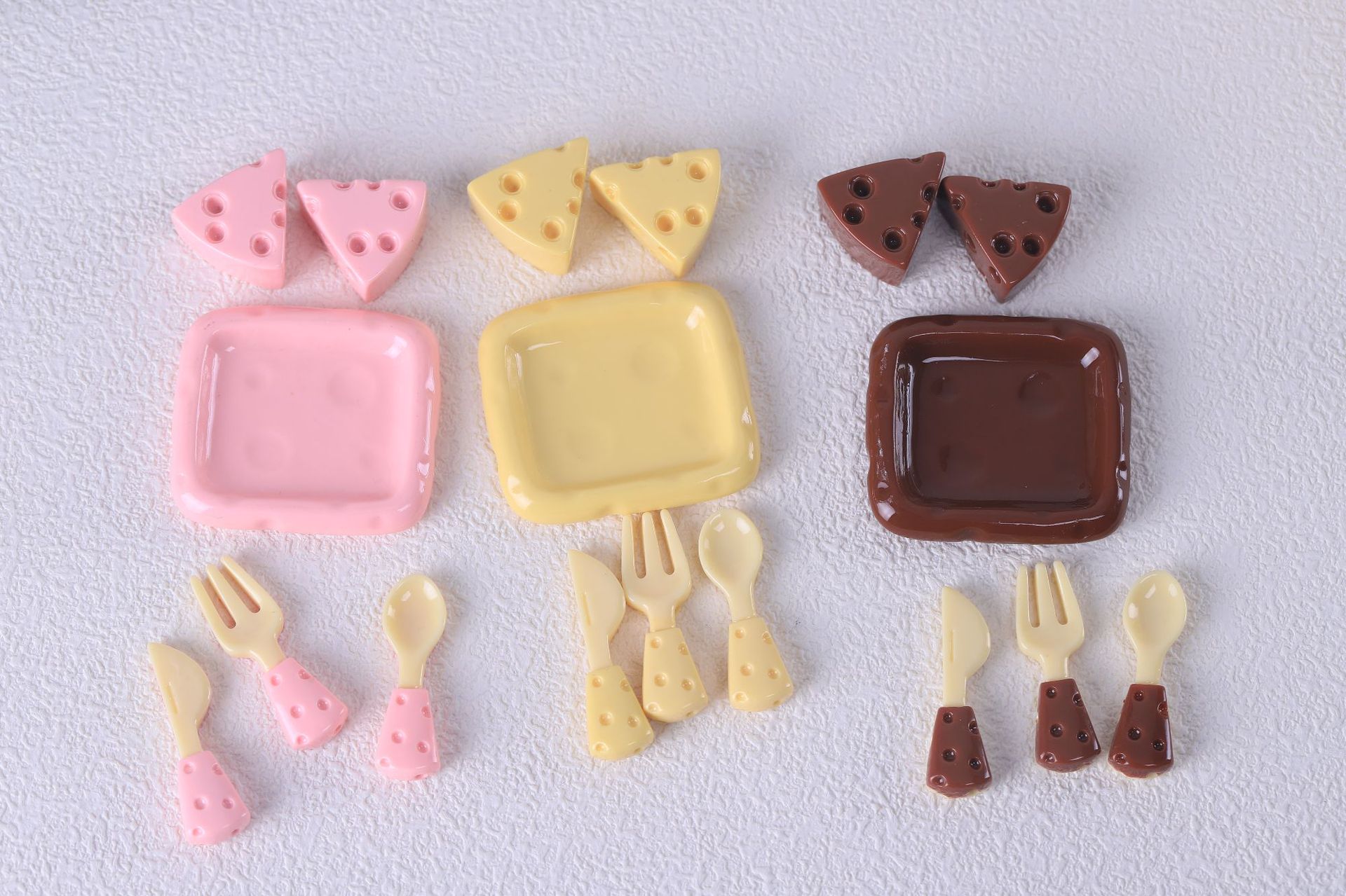 diy simulation food toys, cheese knives, forks, spoons, plates, miniature scene ornaments, keychains, resin jewelry accessories pic 14