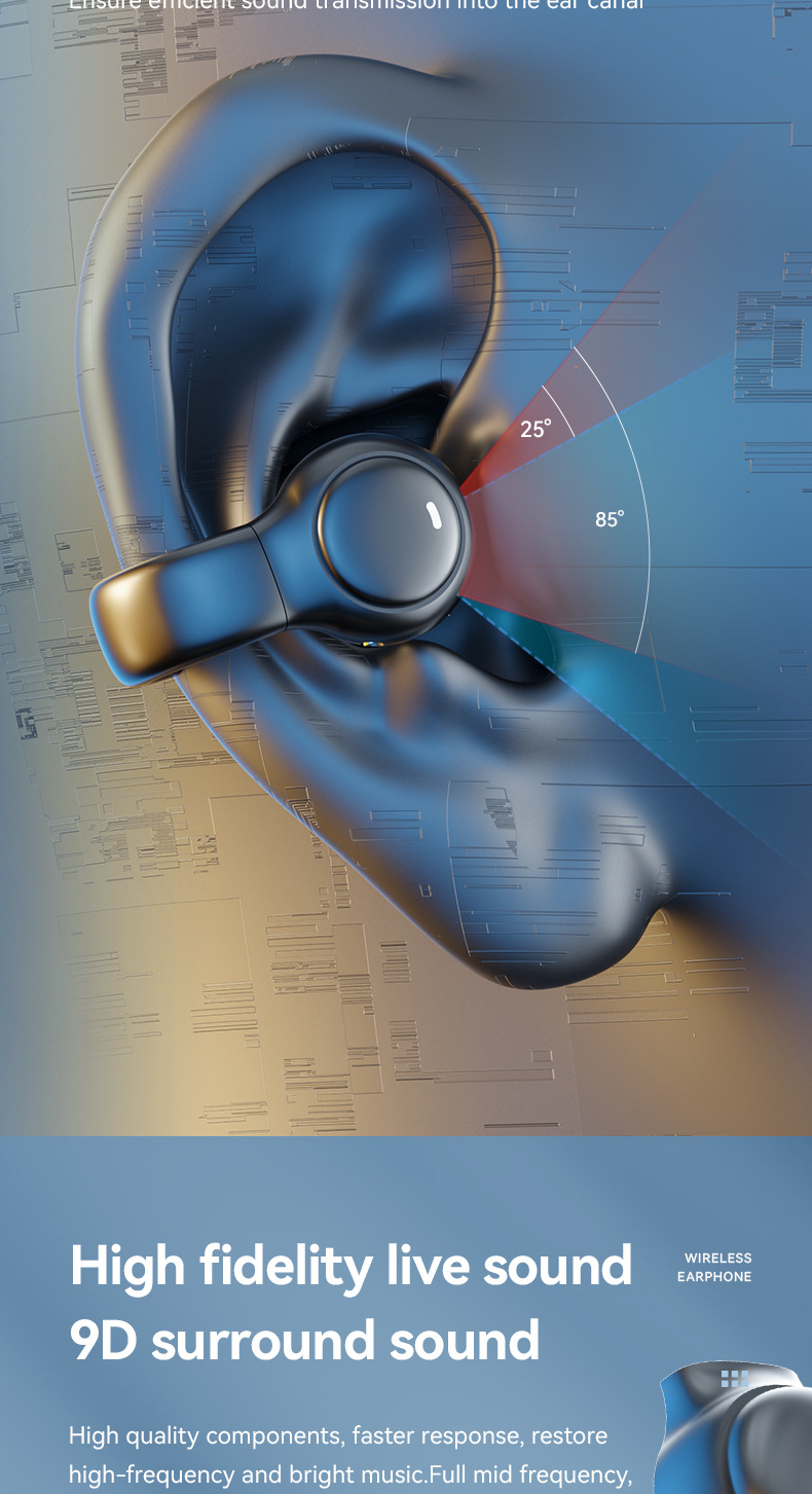 同声传译AI翻译蓝牙耳机镜面数显不入耳超好音质降噪耳机工厂批发价格详情4