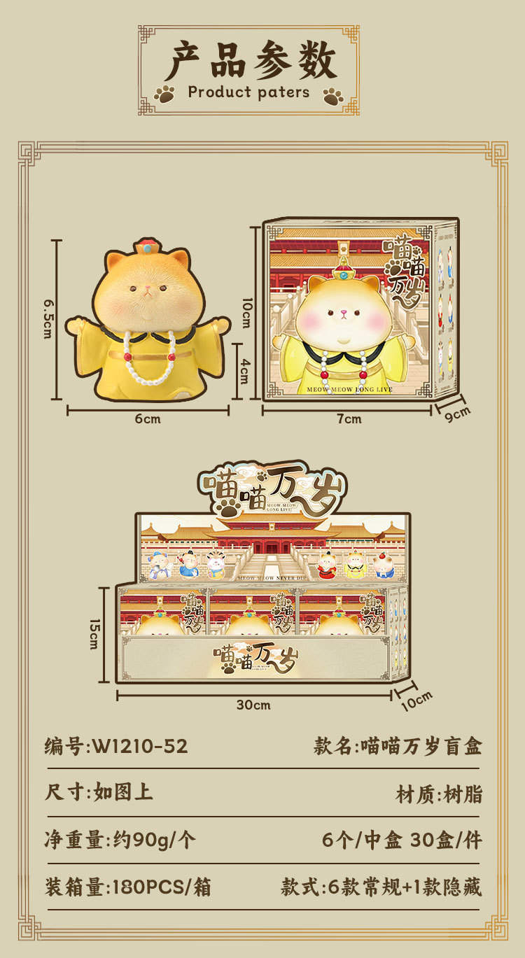 Meow Meow Long Live Blind Box, cartoon cute figurines, resin ornaments, creative dolls, trendy tabletop ornaments, blind box pic 5