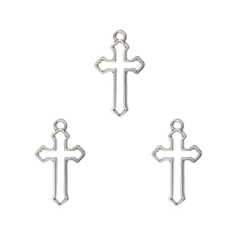 DIY锌合金饰品配件镂空十字架挂件朋克风钥匙扣吊坠项链组合详情2