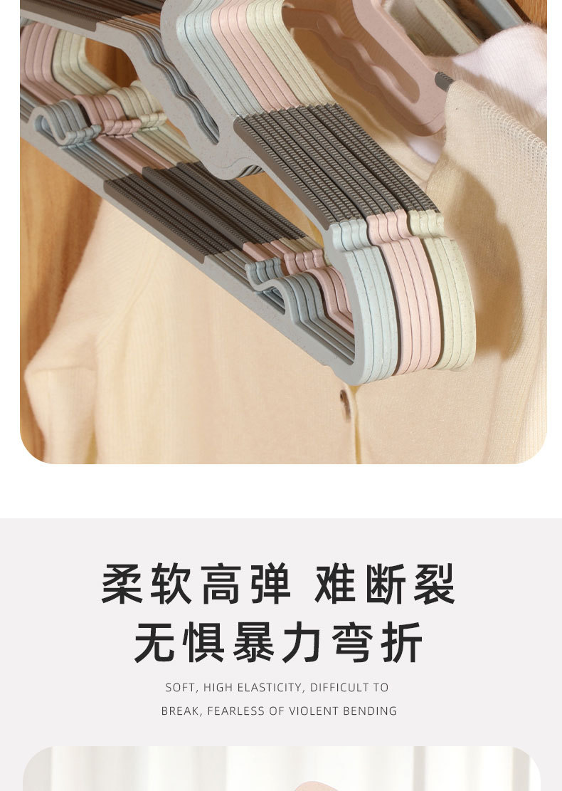 小领口防滑衣架家用挂衣架无痕防鼓包衣架宿舍卧室加粗塑料晾衣架详情5