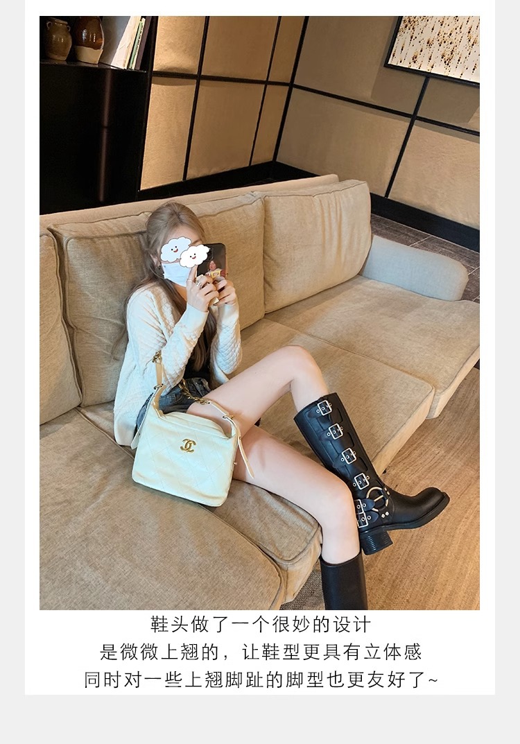 【sheii苏茵茵】梦玲同款~阿miu真皮中高筒西部牛仔靴女骑士长靴详情19