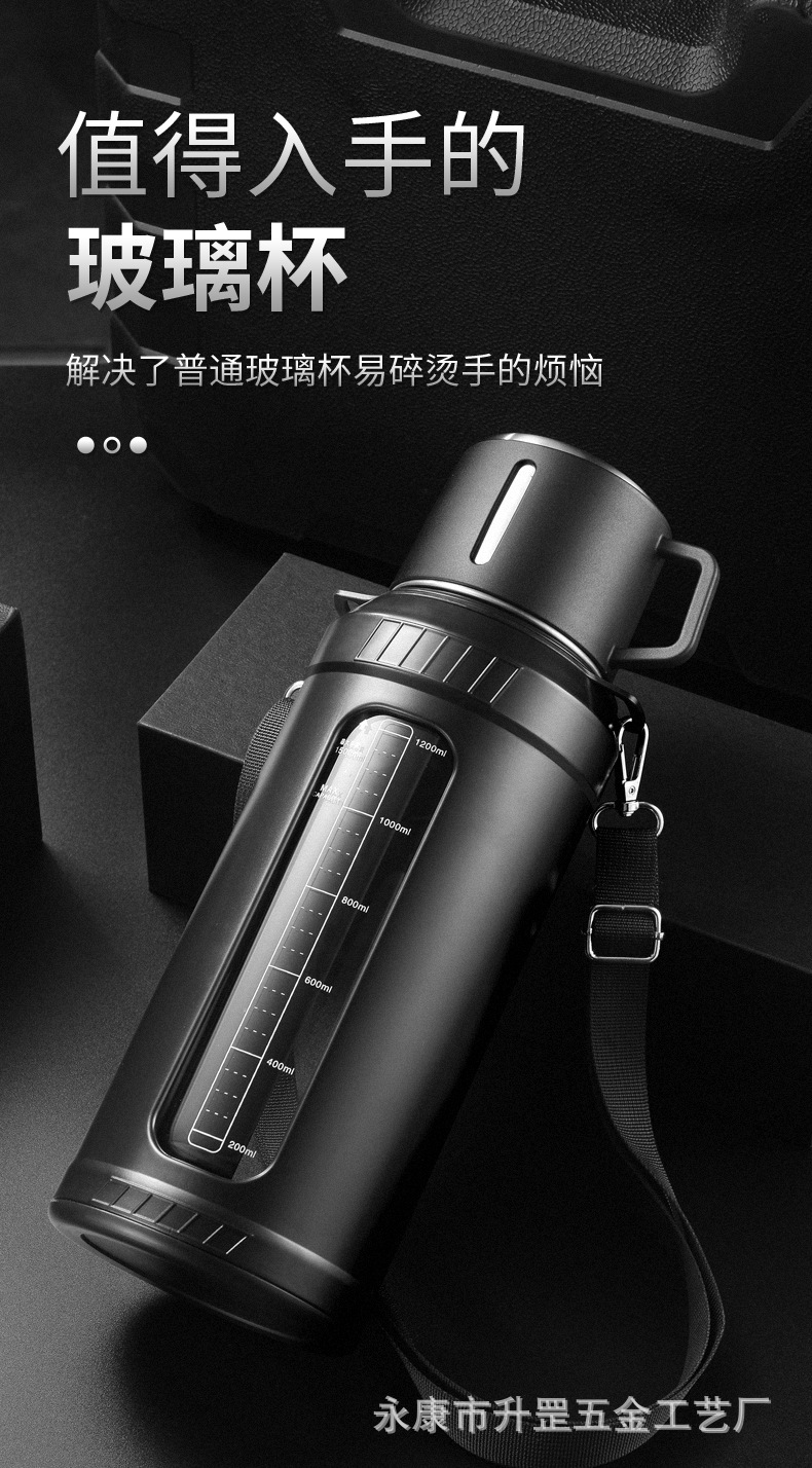 塑玻大容量玻璃杯耐高温泡茶杯2000ml便携防摔保温水杯子带盖批发详情9