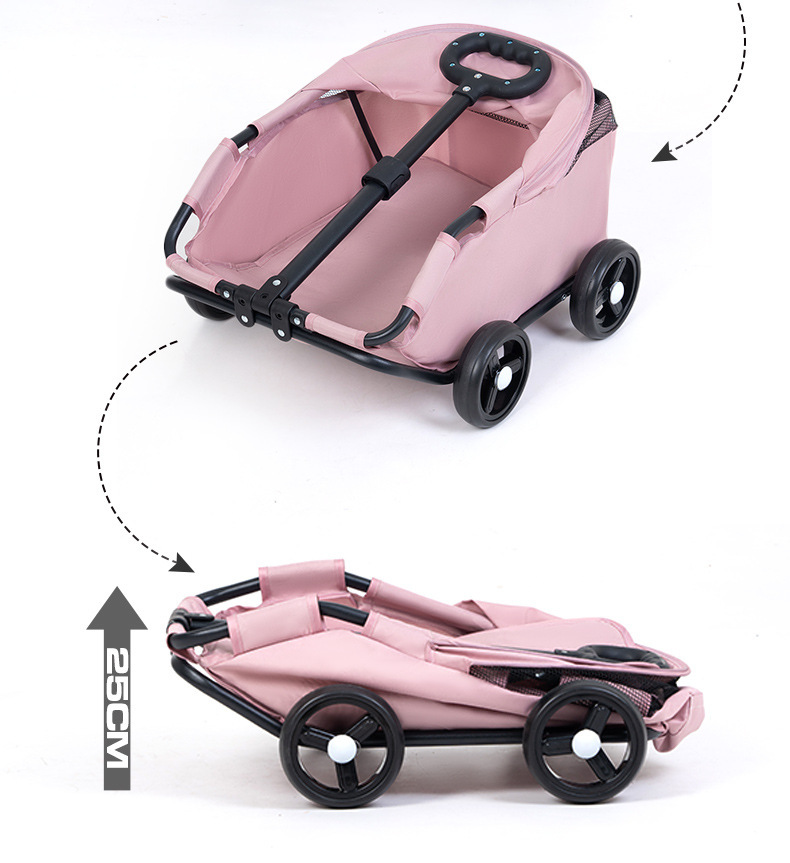 粉色购物车手拉车折叠便携爬楼拉车购物拉车小型轻便购物车详情12