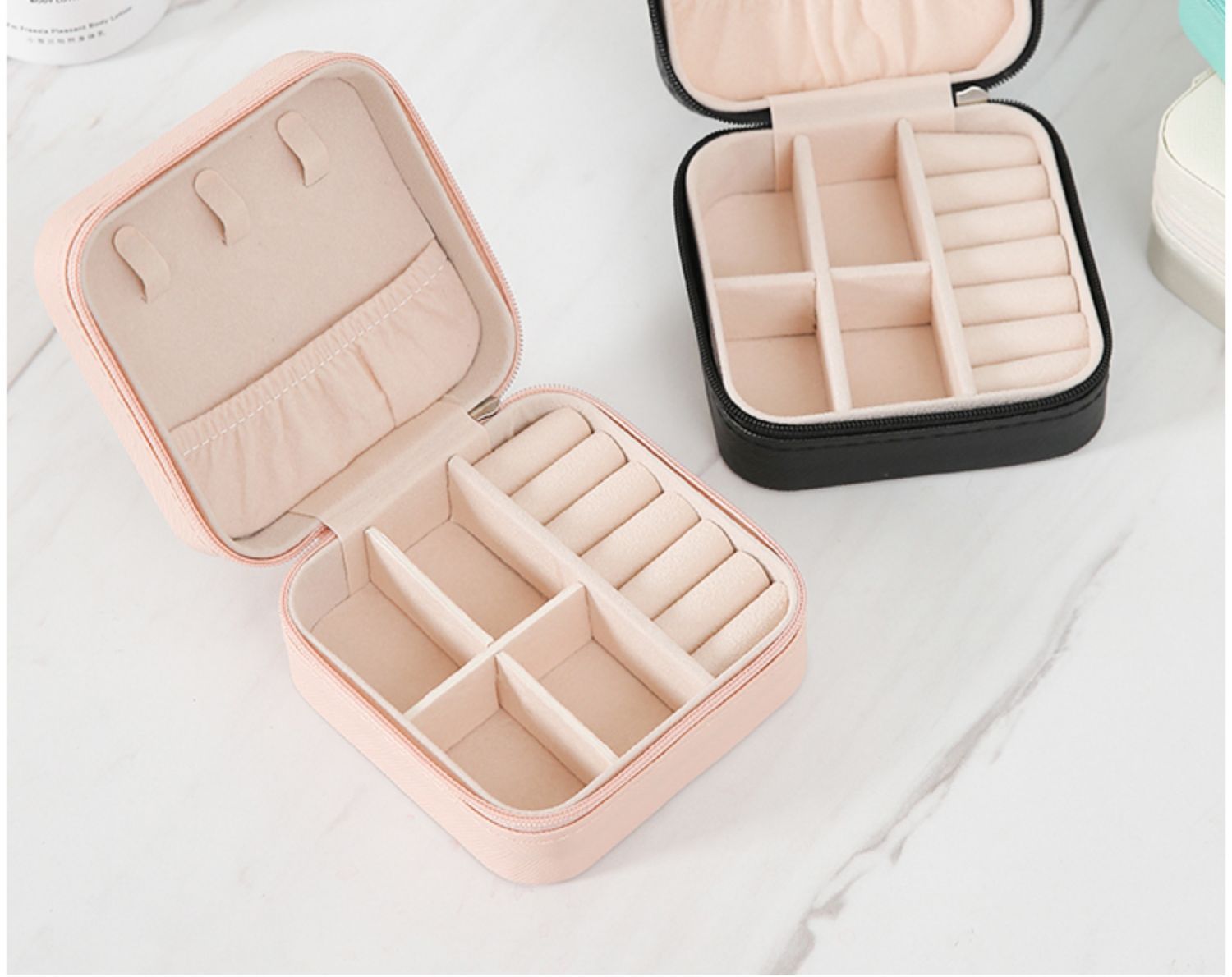 Jewelry box storage box, portable stud earrings, earrings, jewelry, necklace, ring, small, exquisite and mini new style box pic 13