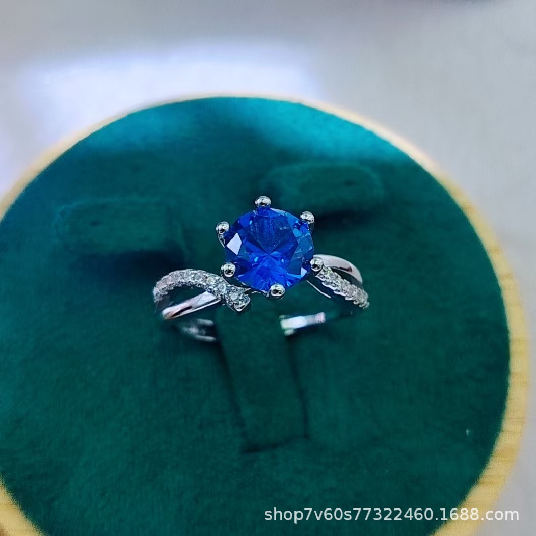 热卖珠宝首饰2克拉圆形培育鸽血红红宝石开口戒指女时尚彩宝戒指详情29