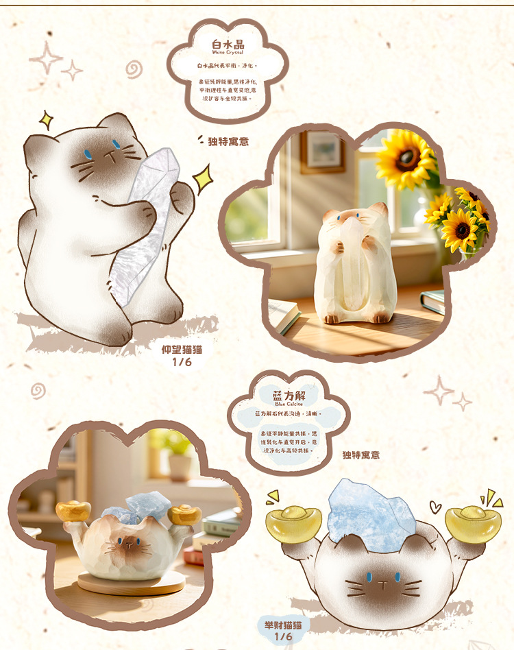 Cat PAI· Yun · Energy Blind Box Cartoon Cute Desktop Crystal Ornament Blind Box for Girls Gift pic 4
