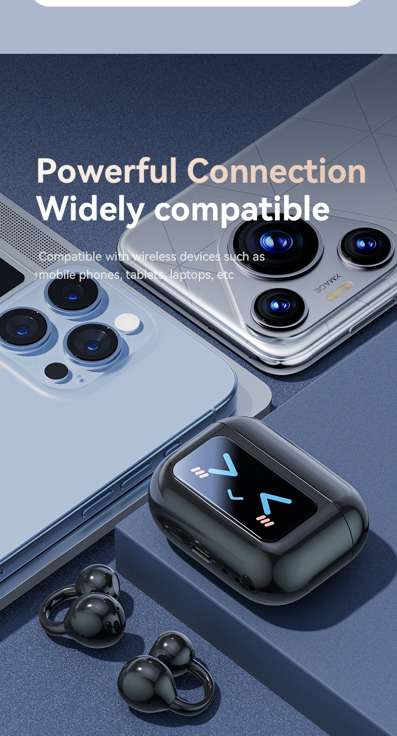 New color screen simultaneous translation Bluetooth headphones, ultra-long battery life, ear-clip wireless Bluetooth headphones with screen 5.4 factory price pic 16