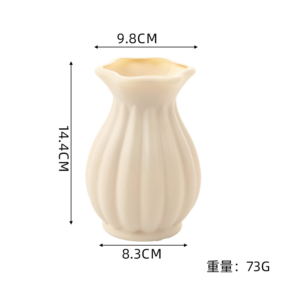 北欧风创意仿陶瓷塑料花瓶摆件客厅插花高级感家居玄关艺术装饰品详情6