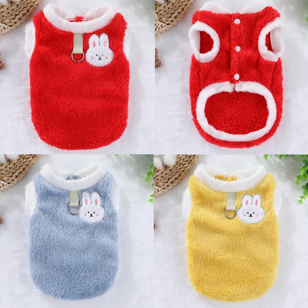 秋冬宠物猫咪衣服狗狗双面绒加厚保暖背心带牵引扣防掉毛中小型犬详情1