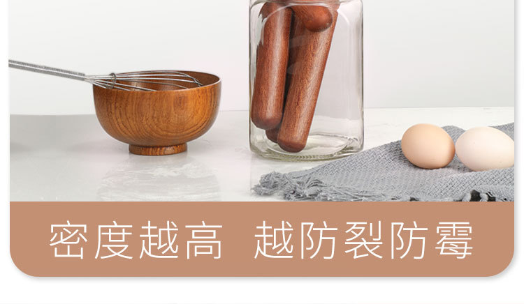 Ebony rolling pin, baking tool, kitchen household wooden rolling pin, dumpling wrapper rolling pin, flour stick, wooden stick pic 11