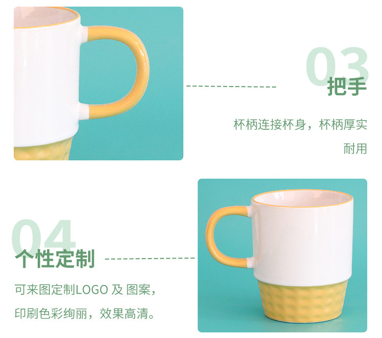 浮雕双彩色口杯热升华边彩白杯外贸出口印图logo创意螺纹牛奶杯详情6