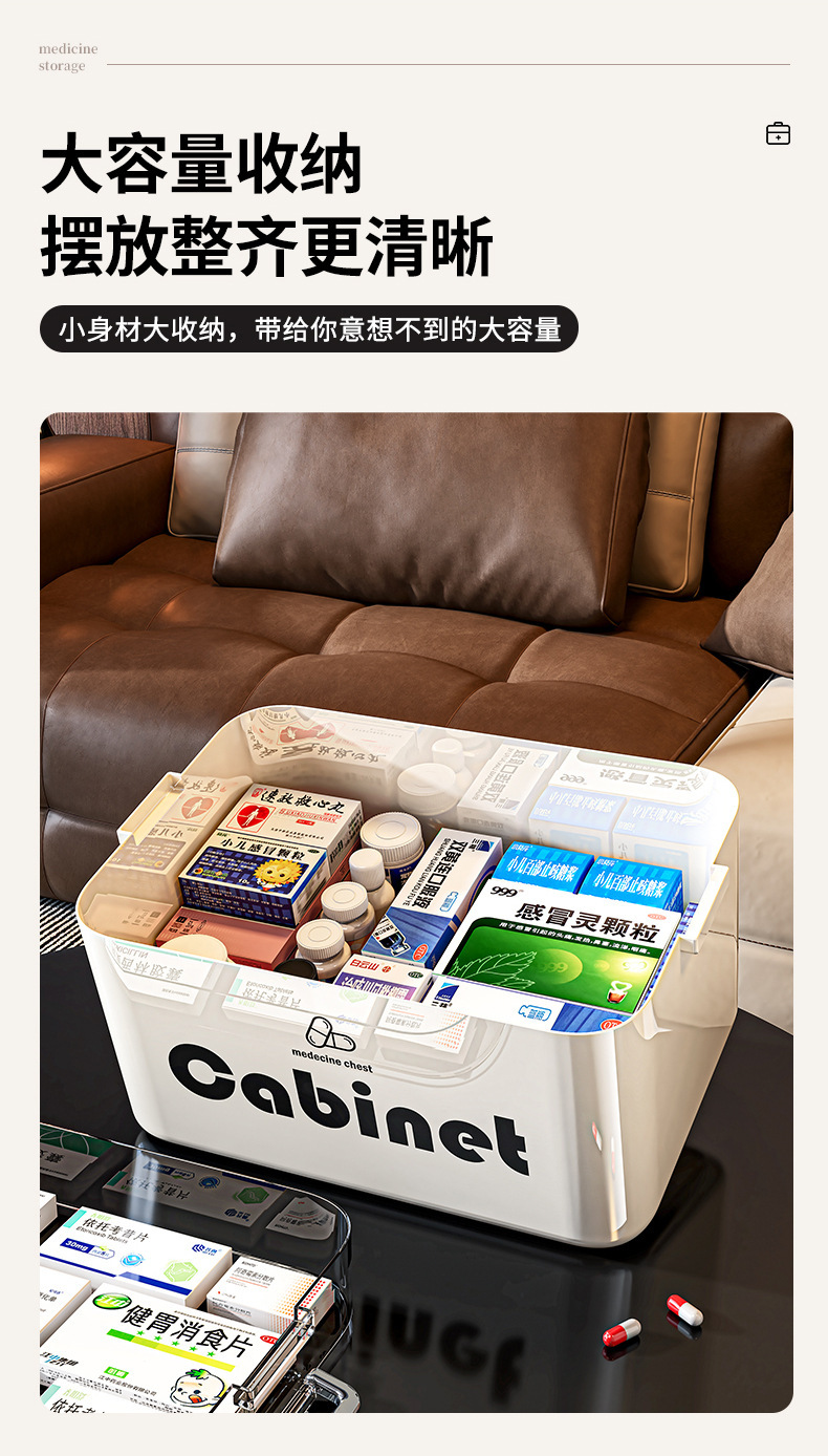 大容量家用药箱药品收纳盒多层大号急救箱便携药盒家庭手提医药箱详情6