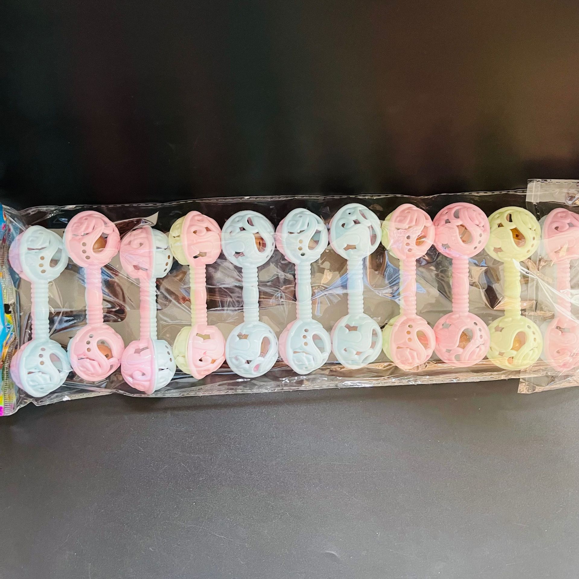 【 Zone 3-7 】2638 Double-head Rattle 12/ Pack 1800/ piece 1 yuan 2 yuan Supply Double-head hand rattle, hand-held small toys, rattle toys, baby hand-held bells, gift wholesale pic 3