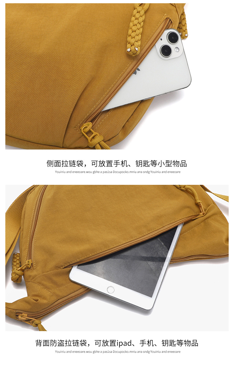 Japanese minimalist large-capacity crossbody bag for girls, 2024 new style student small crossbody bag, single-shoulder fabric bag, versatile dumpling bag for girls pic 24