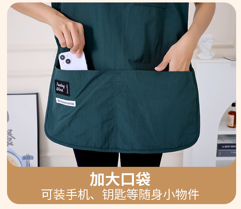 韩版家用防水防油围裙咖啡店工作服坎肩加大可印logo马甲工作服详情5