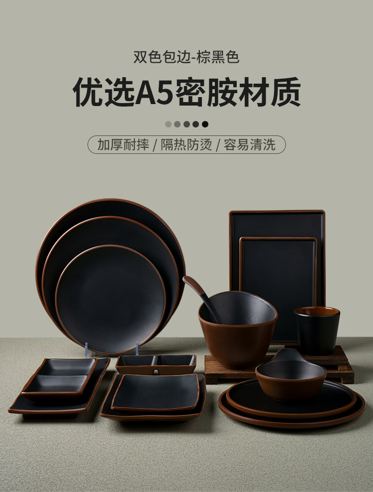 商用盘子烧烤碟烤肉盘创意配菜密胺餐盘长方形火锅店专用仿瓷餐具详情1