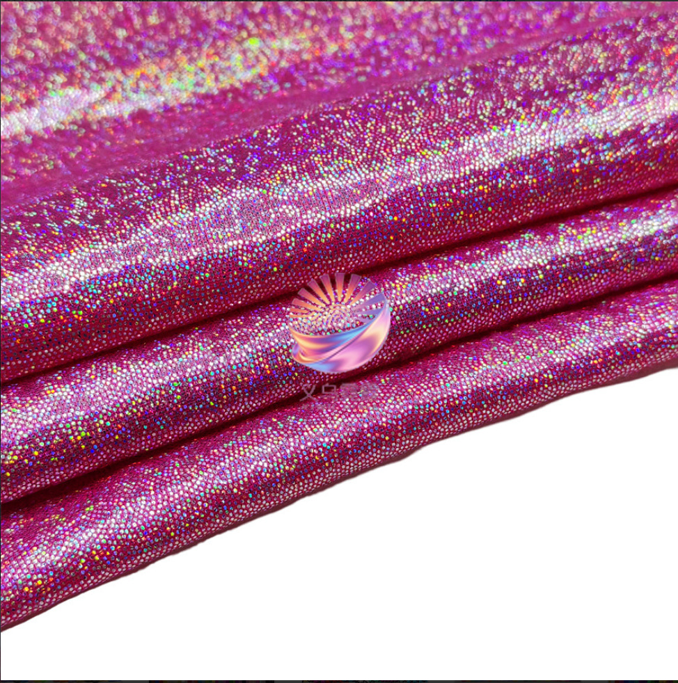 七彩镭射指纹烫金面料涤纶针织布料弹力演出服衣服玩具羽绒服详情11